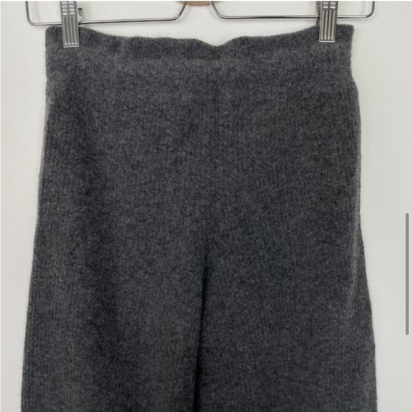 Everlane The Cozy Stretch Wide Leg Wool Blend Sweatpants Dark Gray - Picture 6 of 11